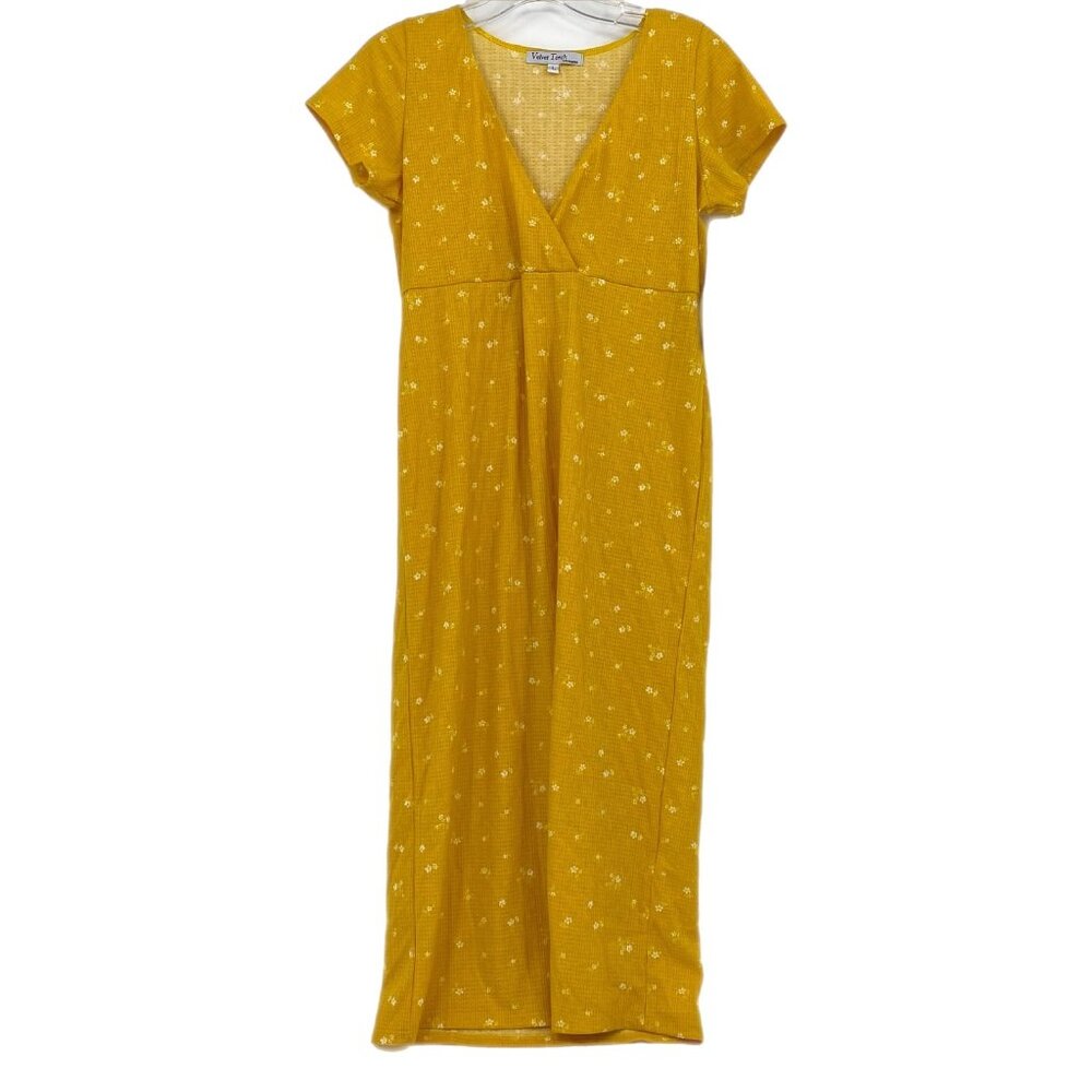 Velvet Torch Yellow V-Neck Maxi Dress | Size L